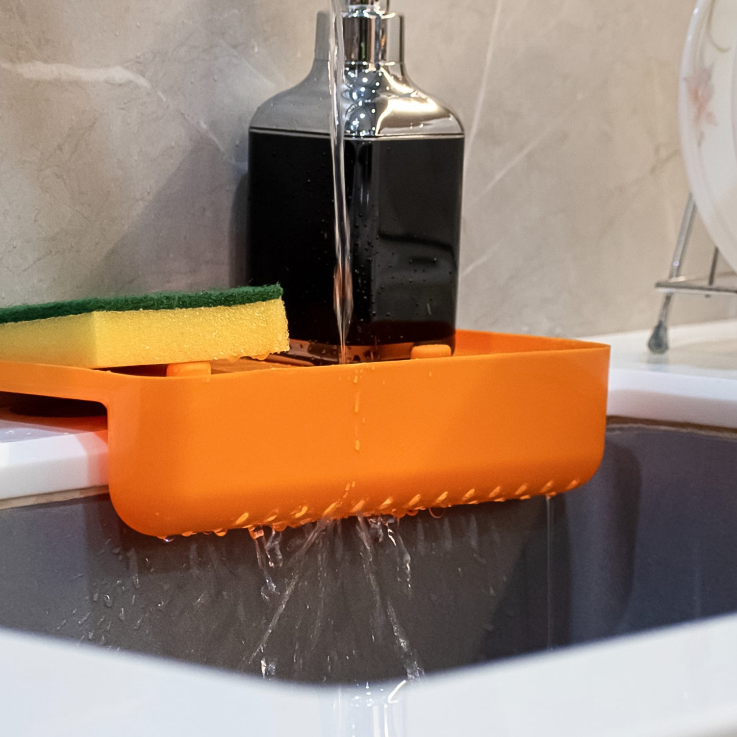 8887 Multi Functional Drainer Shelf Sink Storage Holder Sink Colander Strainer Basket (1 Pc)