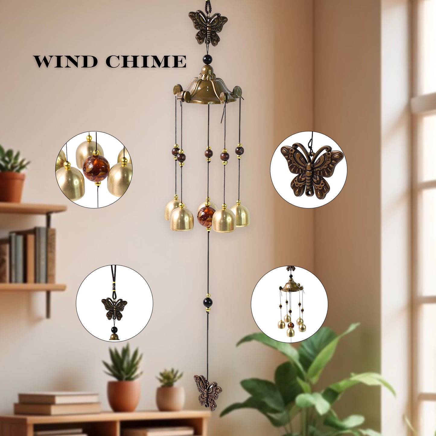 Decorative Wind Bell Chimes Outdoor Hanging (1 Pc)